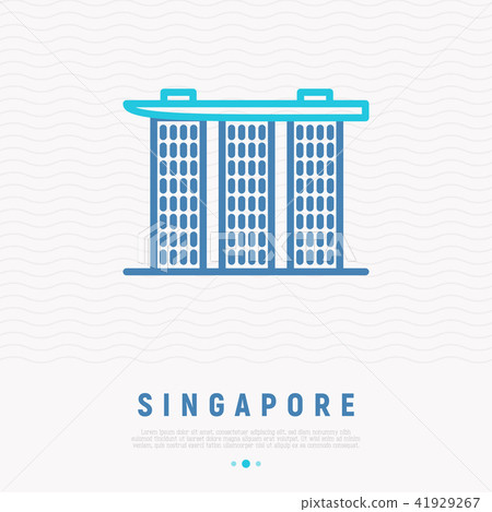 Singapore landmark thin line icon 41929267