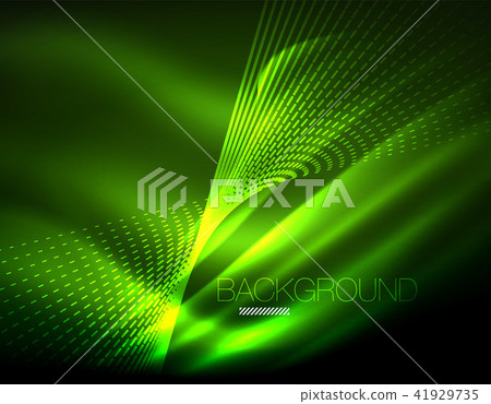 Smooth light effect, straight lines on glowing shiny neon dark background. Energy technology idea Smooth light effect, straight lines on glowing shiny neon dark background. Energy technology idea 41929735
