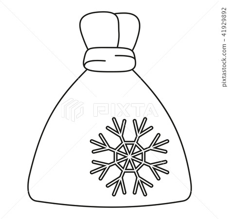 Line art black and white xmas gift bag 41929892