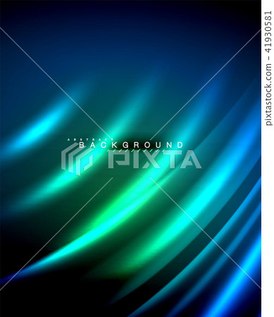 Neon glowing techno lines, hi-tech futuristic abstract background template with square shapes 41930581