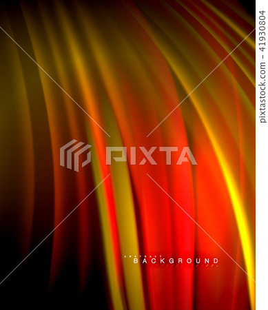 Neon glowing wave, magic energy and light motion background. Vector wallpaper template 41930804
