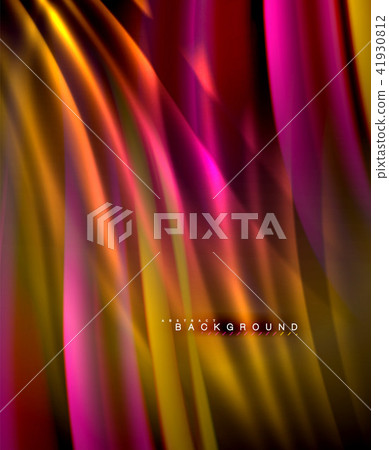 Neon glowing wave, magic energy and light motion background. Vector wallpaper template 41930812