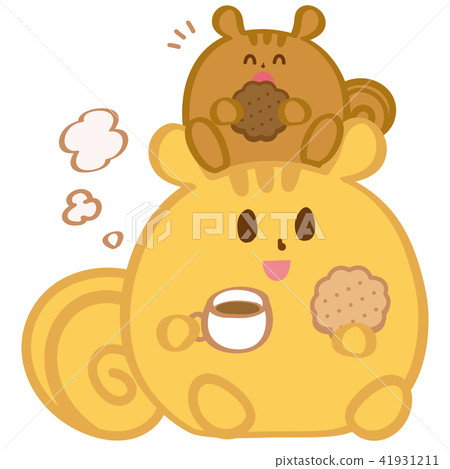 松鼠父母和孩子小吃時間 41931211