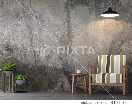 Loft style living room 3d render 41931864