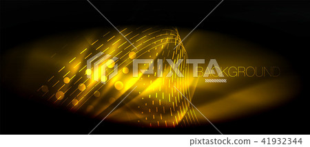 Neon glowing wave, magic energy and light motion background. Wallpaper template, hi-tech future Neon glowing wave, magic energy and light motion background. Wallpaper template, hi-tech future 41932344
