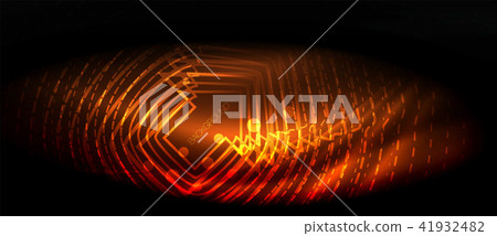 Neon glowing wave, magic energy and light motion background. Wallpaper template, hi-tech future 41932482