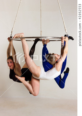 Woman`s trio on aerial luster Woman`s trio on aerial luster 41932553