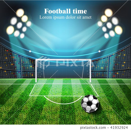 Football field Vector realistic. Soccer ball Football field Vector realistic. Soccer ball 41932924