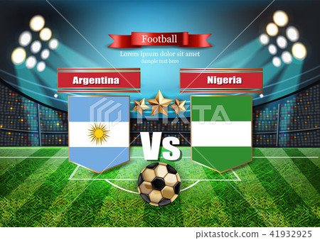 Football board Argentina flag VS Nigeria Football board Argentina flag VS Nigeria 41932925