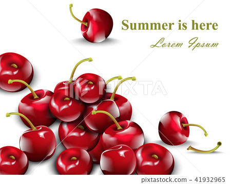 Cherry pattern Vector. Cherry fruits isolated 41932965