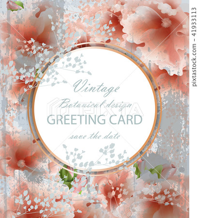 Greeting card with beautiful delicate pink flowers Greeting card with beautiful delicate pink flowers 41933113