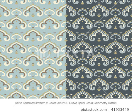 Retro Seamless Pattern 2 color set background - Stock Illustration ...