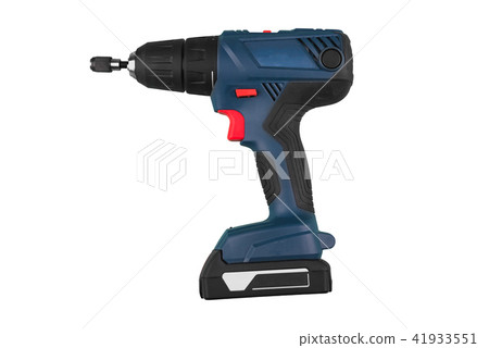 Blue screwdriver power tool on white background 41933551