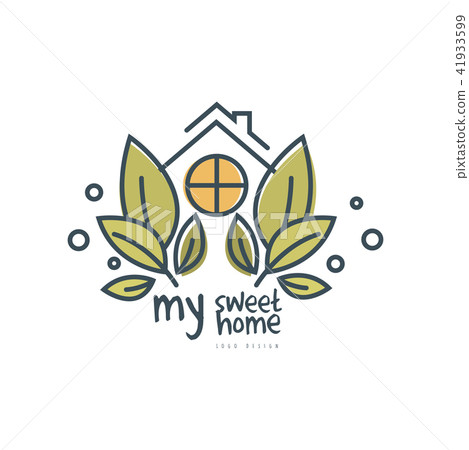 My Sweet Home Logo Template Design Eco Stock Illustration