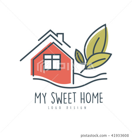 My Sweet Sweet Home Logo Design Ecologic Home Stock Illustration