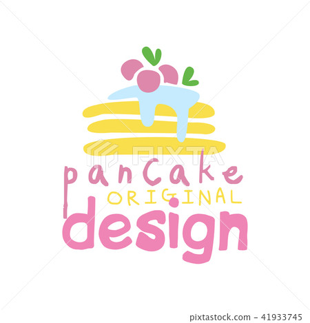 Pancake original logo design, emblem for confectionery, candy shop, restaurant, bar, cafe, menu 41933745