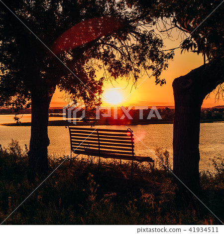 Bench by the River. 41934511