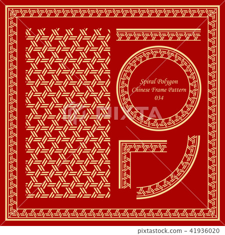 Vintage Chinese Frame Background Pattern Set 41936020