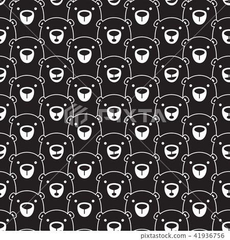 bear polar bear seamless pattern vector black 41936756