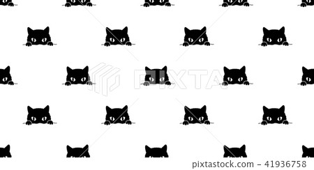 cat Seamless Pattern vector isolated background 41936758