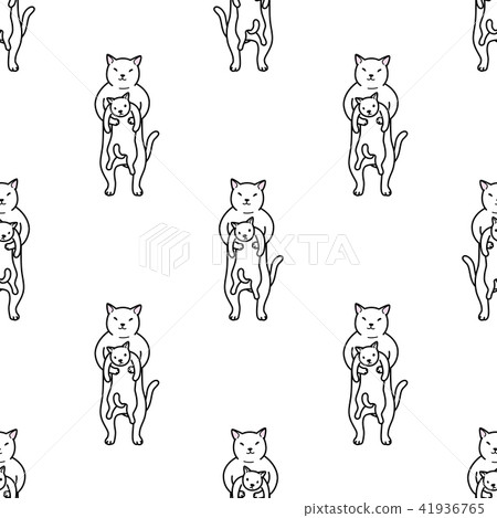 Cat Seamless pattern kitten vector Baby scarf 41936765