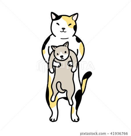 Cat vector calico logo clip art character doodle 41936766