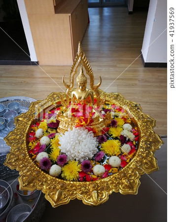 procedure of Buddhist praying from Buddha statue procedure of Buddhist praying from Buddha statue 41937569