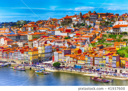 Porto, Portugal old town view with Douro river 41937608