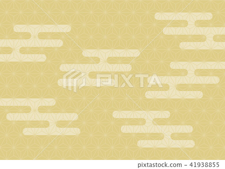 Hemp leaf and cloud pattern illustration traditional pattern Japanese pattern background 41938855