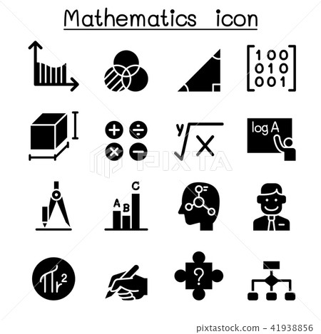 Mathematics icon set 41938856