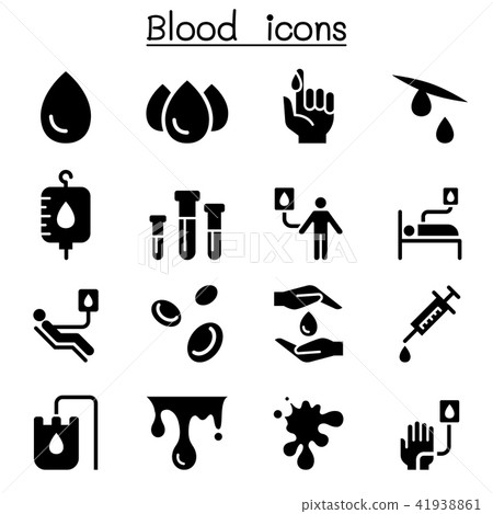 Blood donation icon set Blood donation icon set 41938861