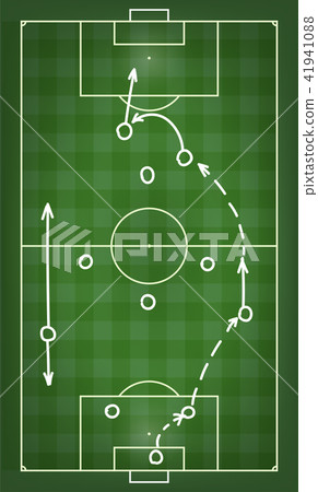 Football match tactics scheme. Vector illustration 41941088