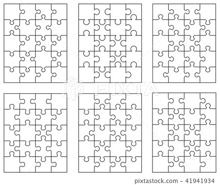 six different white puzzles 41941934