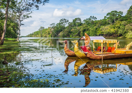 Thai traditional boats on the lake near,Bayon Thai traditional boats on the lake near,Bayon 41942380