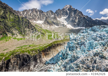 View on Argentiere glacier. Hiking to Argentiere 41942426