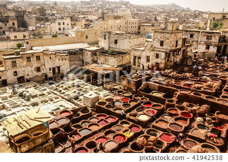 Tanneries of Fes, Morocco, Africa Old Tanneries of Fes, Morocco, Africa Old 41942538