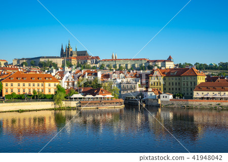 Prague city skyline with view of Vltava River 41948042