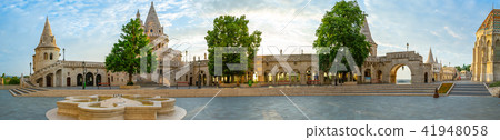 Panorama view of Fisherman's Bastion in Budapest 41948058