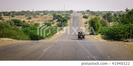 Long road on Thar desert 41948322
