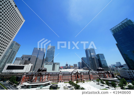 View of Tokyo cityscape Tokyo station etc in Japan 41948600