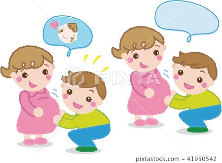 Mother of pregnant woman and stomach touching dad 1 Mother of pregnant woman and stomach touching dad 1 41950542