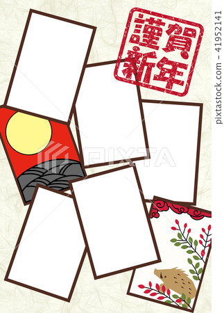 Photo frame New Year's cards Hanafuda Photo frame New Year's cards Hanafuda 41952141
