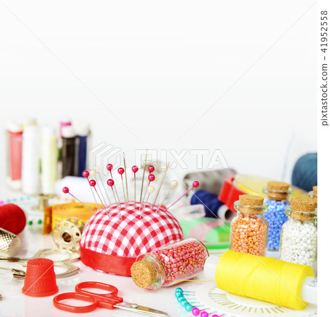 Sewing kit on white background 41952558