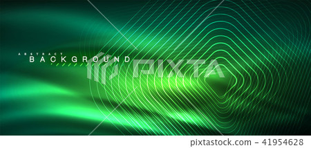 Neon glowing lines, magic energy space light concept, abstract background wallpaper design 41954628