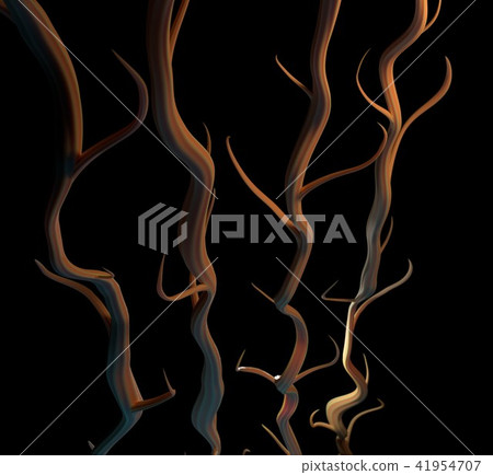 Set of tree branch silhouette, 3d illustration 41954707