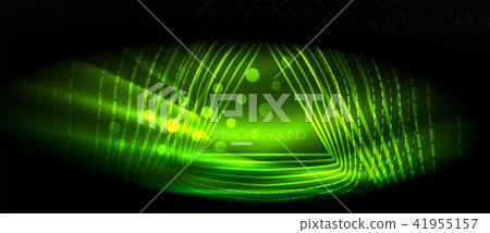 Neon glowing wave, magic energy and light motion background. Wallpaper template, hi-tech future 41955157