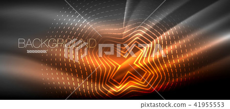 Neon glowing wave, magic energy and light motion background. Wallpaper template, hi-tech future Neon glowing wave, magic energy and light motion background. Wallpaper template, hi-tech future 41955553