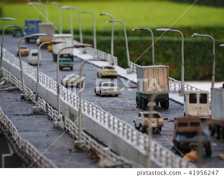 Toy model figure cars in traffic scene Toy model figure cars in traffic scene 41956247