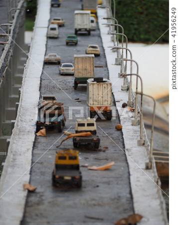Toy model figure cars in traffic scene Toy model figure cars in traffic scene 41956249