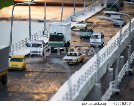 Toy model figure cars in traffic scene Toy model figure cars in traffic scene 41956260